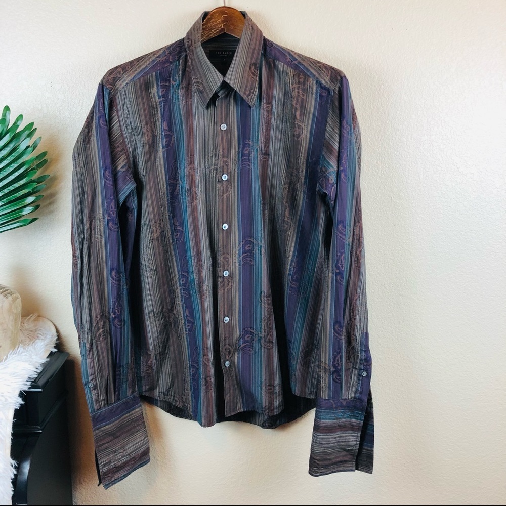 Ted Baker Dress Up Button Top Woman Shirt Sz: 4 Top Long Sleeve